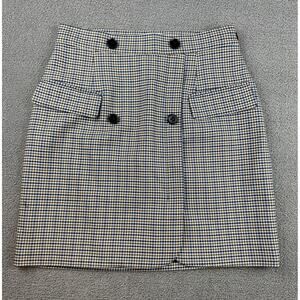 Claudie Pierlot Women's Multi Color Plaid Houndstooth Double Pocket Mini Skirt
